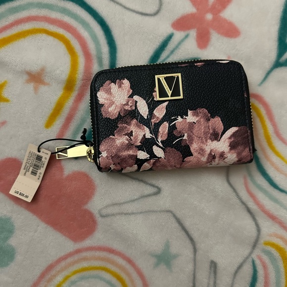 Victoria's Secret Black and Pink Floral Wallet - Picture 2 of 7